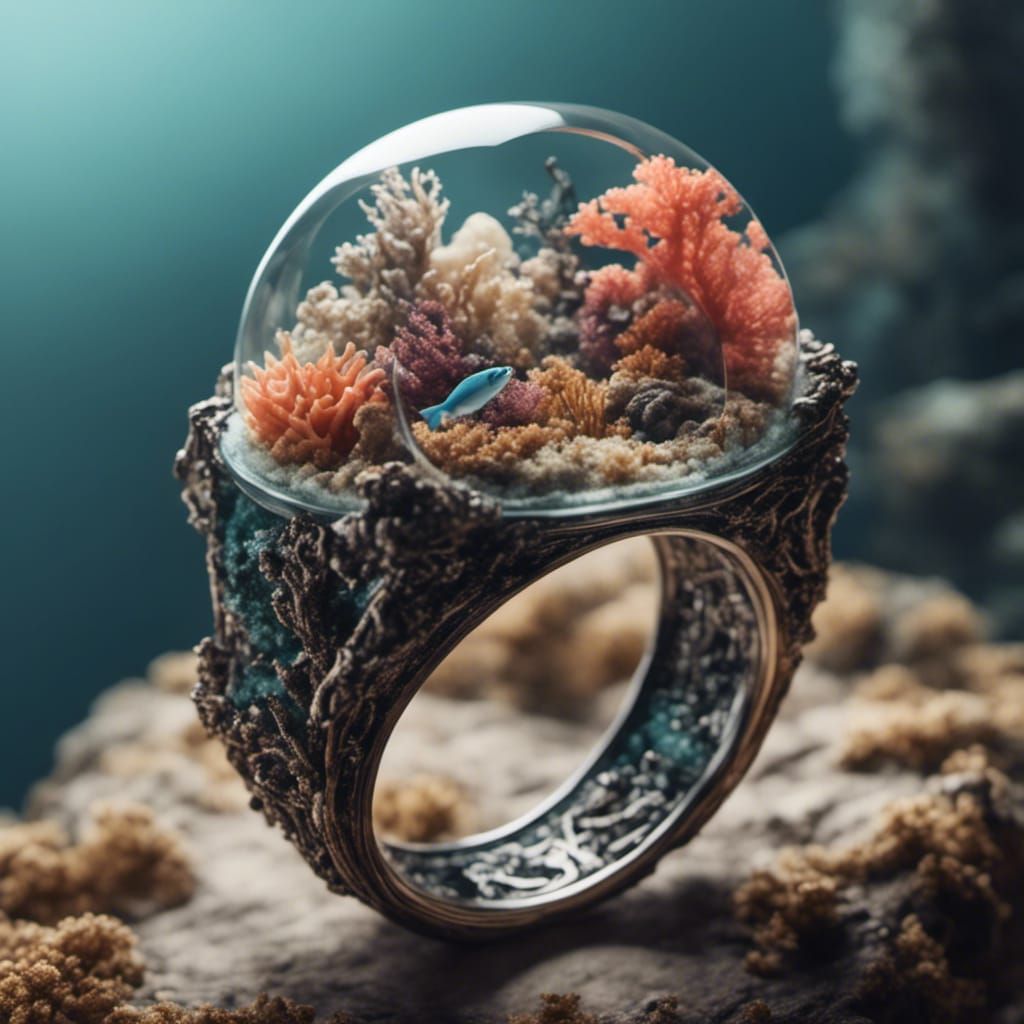 coral reef and fish under glass in ring <lora:LordoftheRings:1.0>   by @Lady of the Thorns