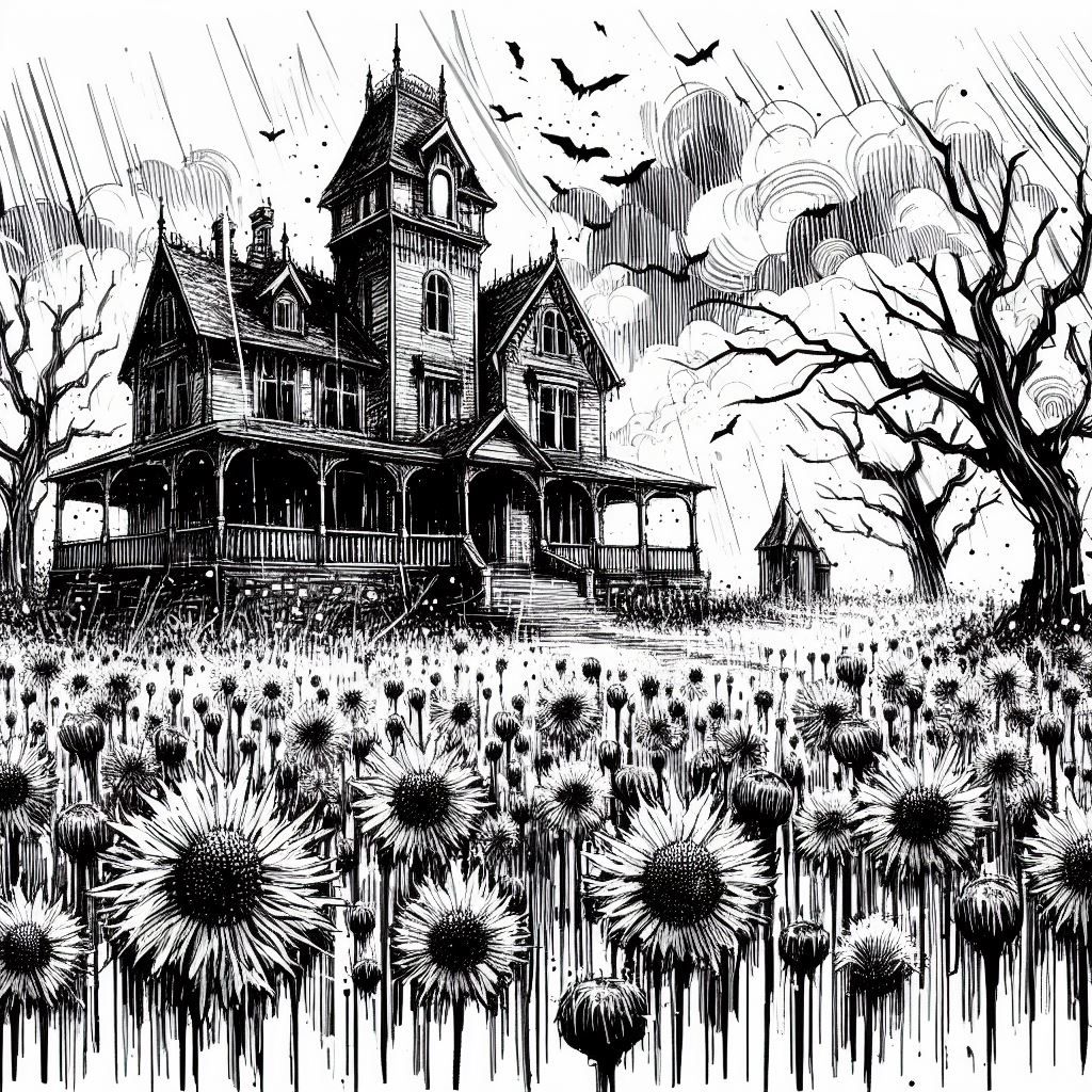 a man walks through a haunted house, dark, creepy, | Stable Diffusion