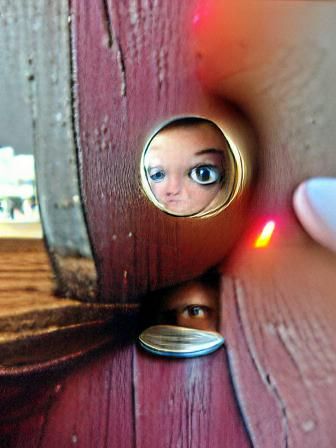 Peeping at people through the peephole