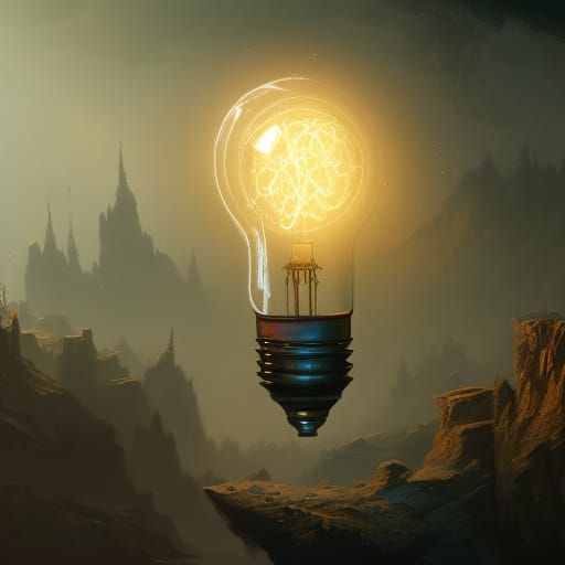 Shattering Light Bulb: Detailed Matte Painting