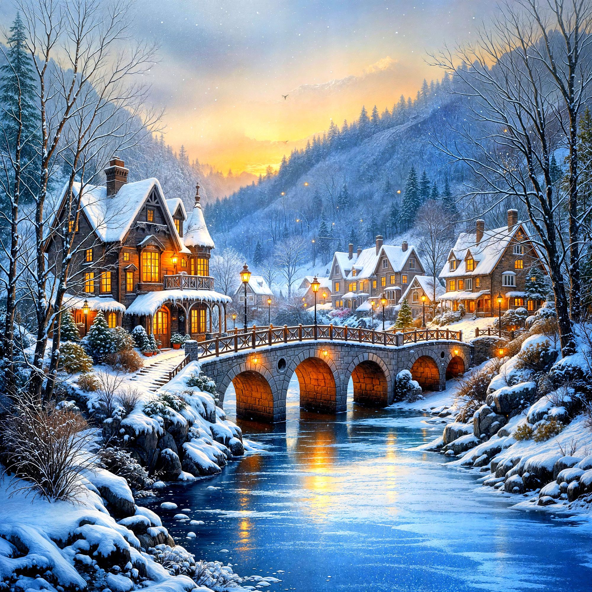 Winter in the village 