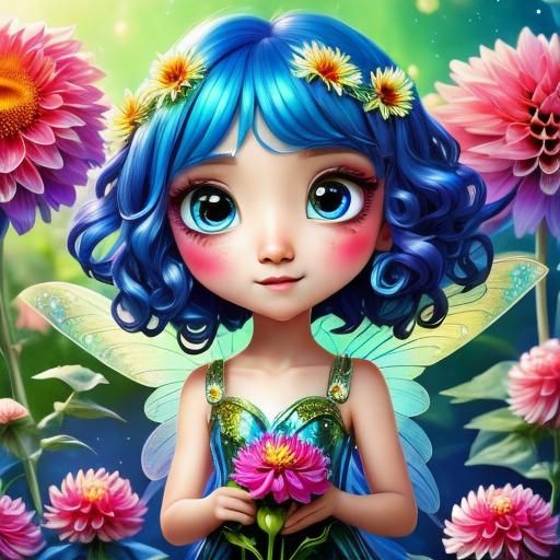 <lora:Fairies Dreamshaper:1.0>Beautiful fairy, semitransparent wings, big round beautiful eyes, dahlia