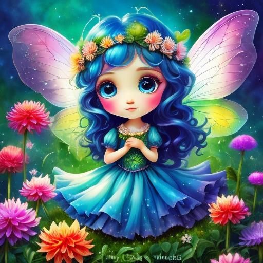<lora:Fairies Dreamshaper:1.0>Beautiful fairy, semitransparent wings, big round beautiful eyes, dahlia