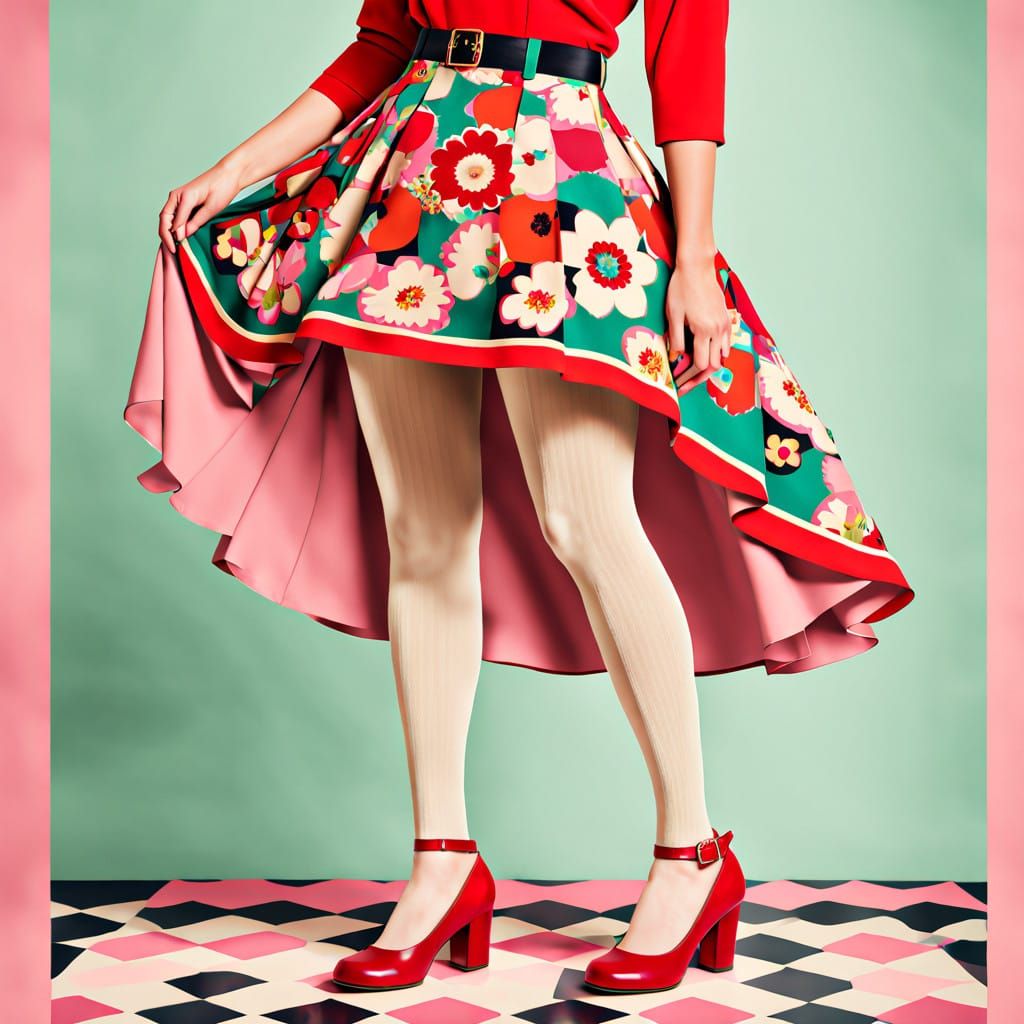 Vibrant Pop Art Legs in Retro-Inspired Graphic Design