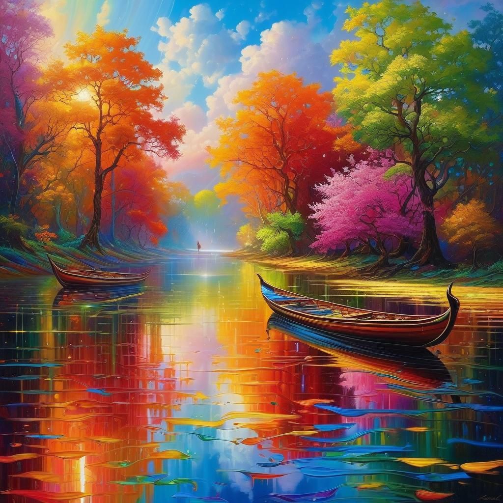 Romanticism Inspired Digital Art in Roygbiv Palette