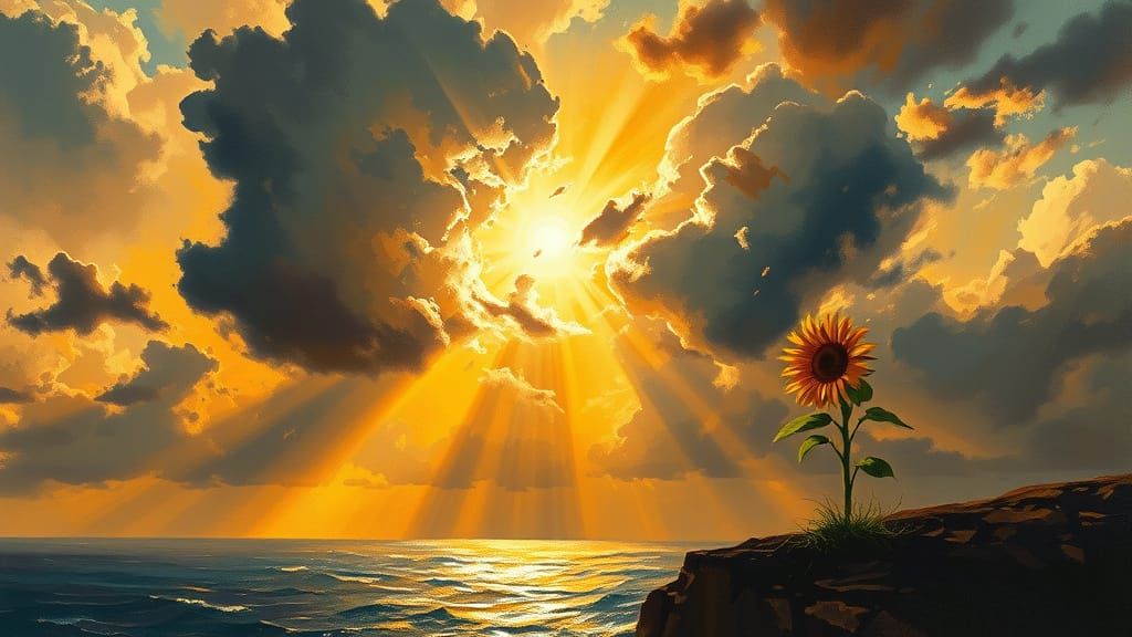 Sunflower by the sea