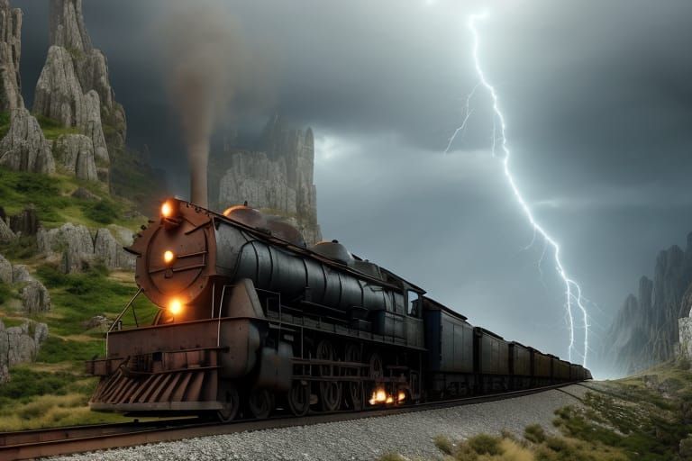 A train at the mountains  by @Eddie Nenolsk