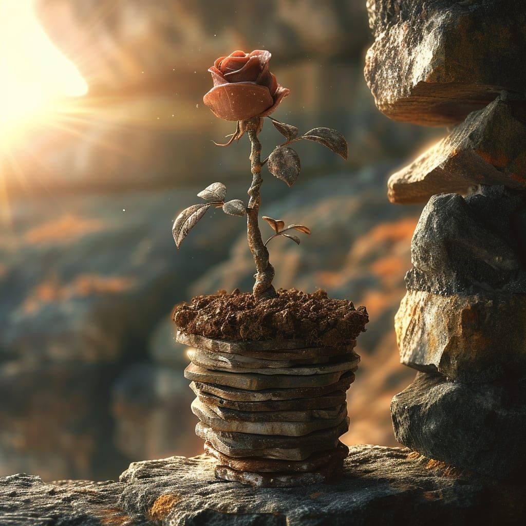 Stacked Stone Rose