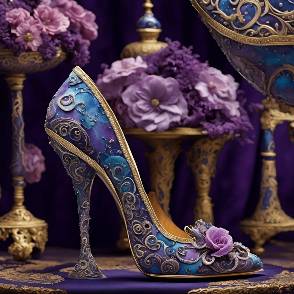 A high heel shoe and saucer <lora:Paisley Powers:1.0> 