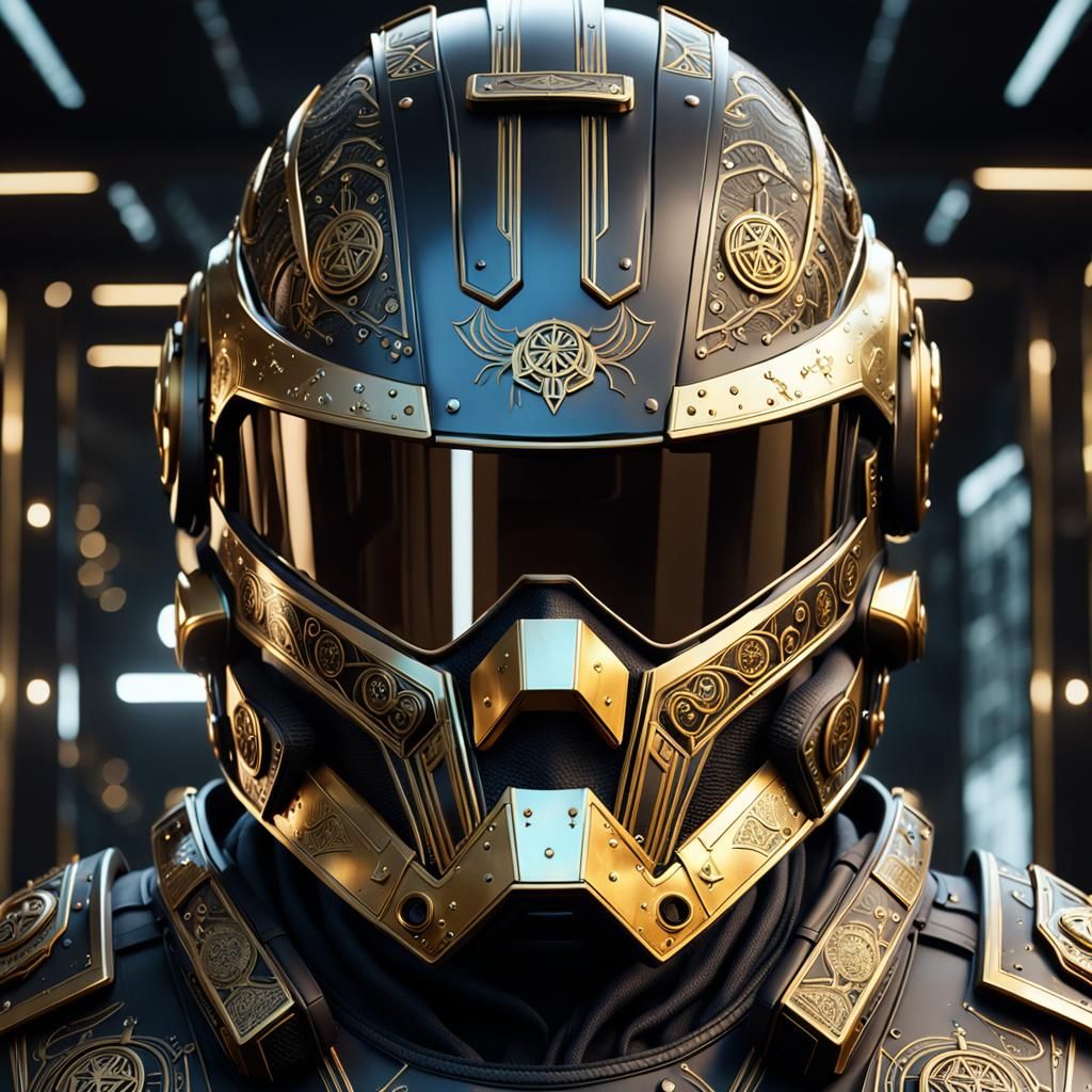 Parade helmet of the senior officer of the space marines.  by @undefined