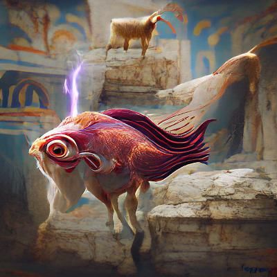 I'm like 85% sure, that there is no time traveling goat-fish in Greek mythology.