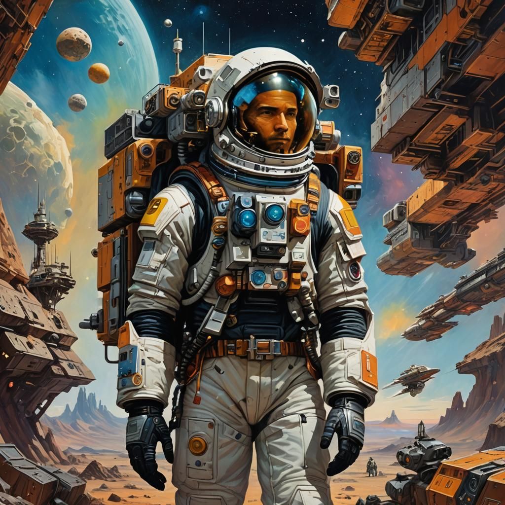 celestial explorer portrait that merges influences from dive...