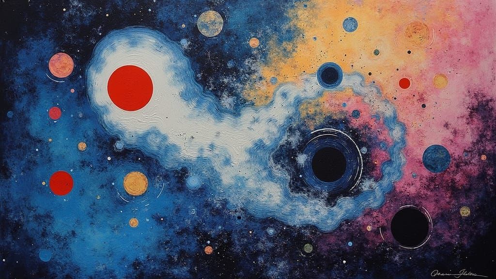 Surrealistic Vortex in Miro-esque Flames
