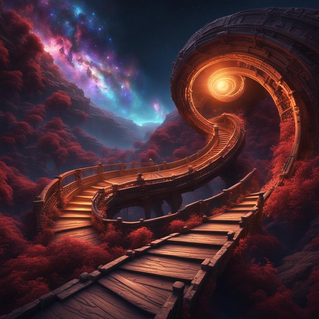 a spiral path that keeps on going further than it appears to end.  by @Tasmaniac01