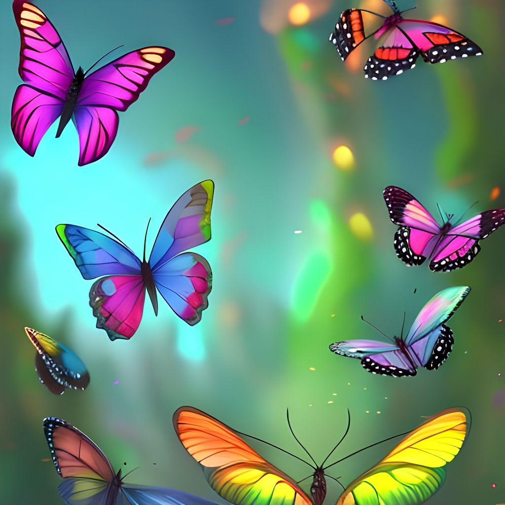 colorful butterflies - AI Generated Artwork - NightCafe Creator