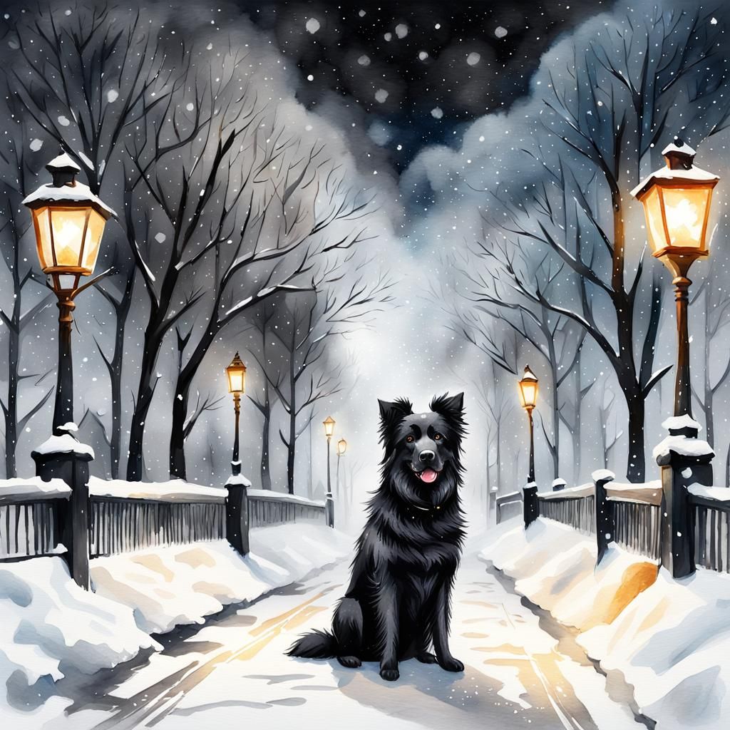 A dog in winter  by @Saad S Khalis