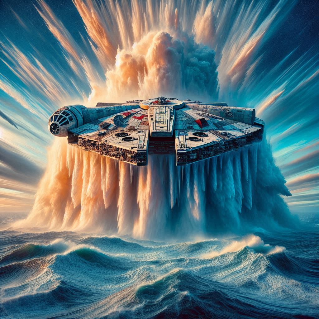 Taking off in the Falcon