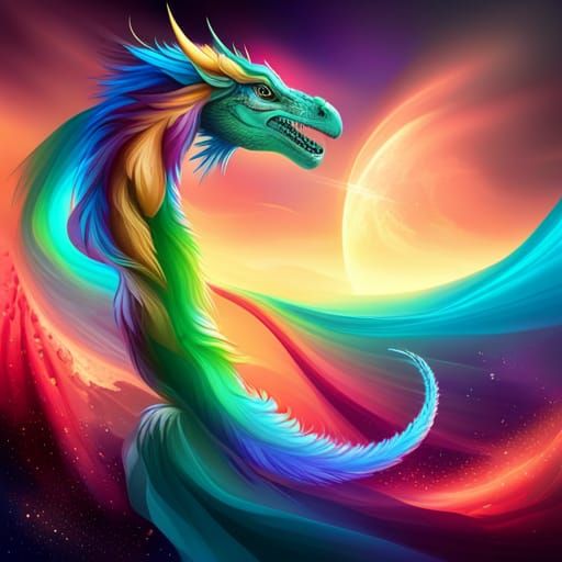 Rainbow dragon - AI Generated Artwork - NightCafe Creator