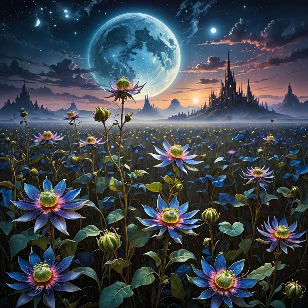 Lunar Blooms  by @IAP