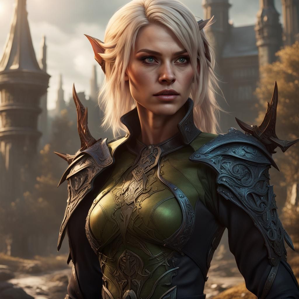 Female, rogue, changeling, blonde, heroic - AI Generated Artwork ...