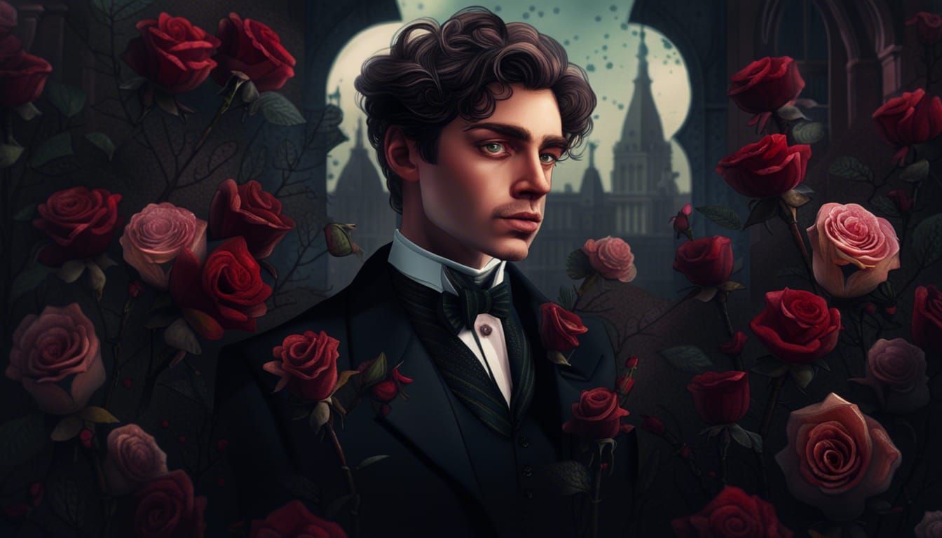 Man with roses