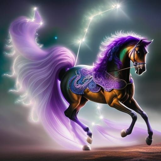 Horse With Purple Mane - AI Generated Artwork - NightCafe Creator