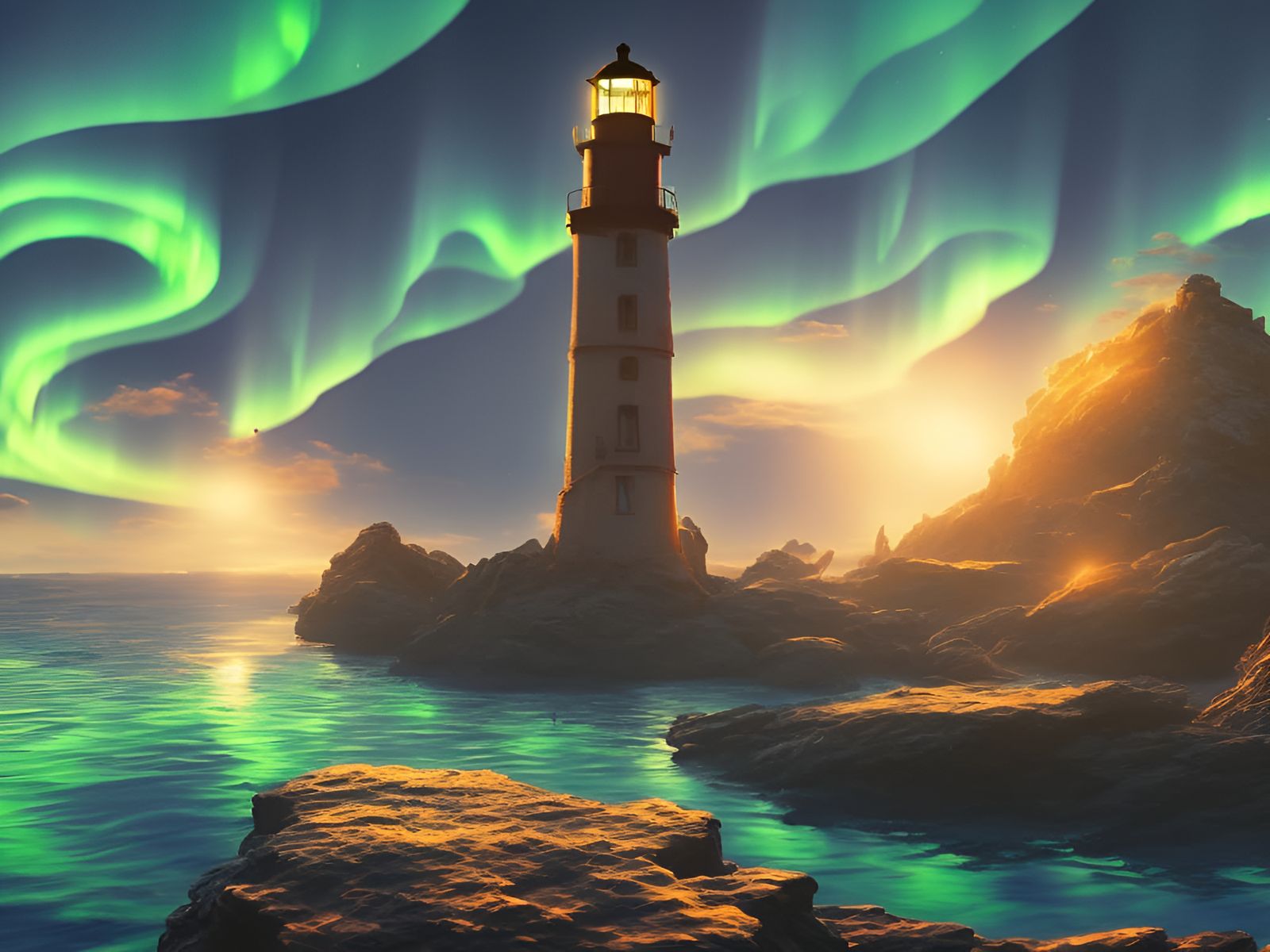 The Aurora Lighthouse  by @CB