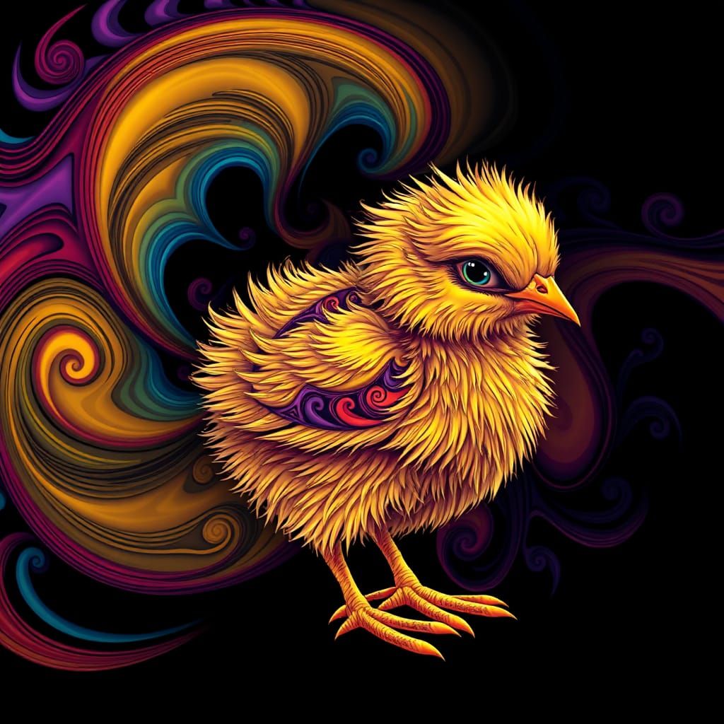 Fractal Chick: Abstract Vector Art in 3D