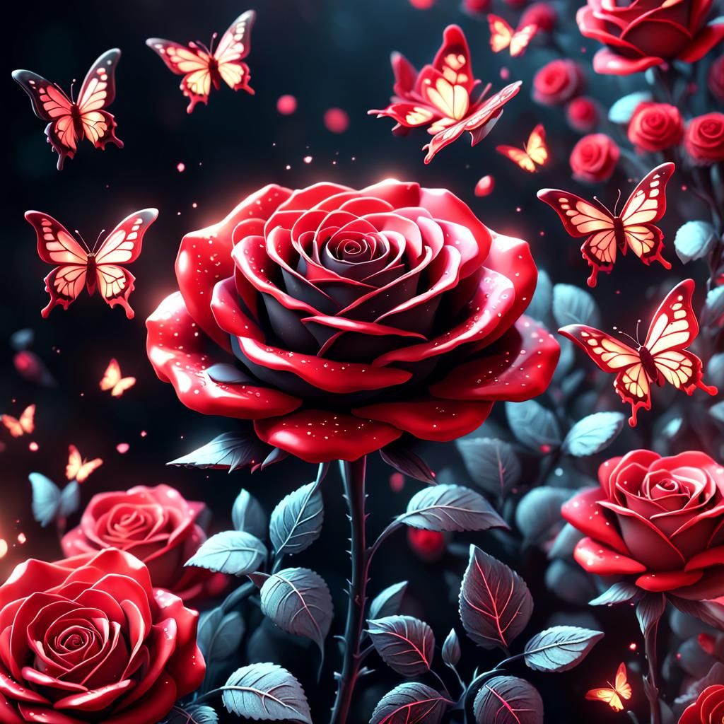 Vibrant Sugar Rose in Whimsical Anime Style