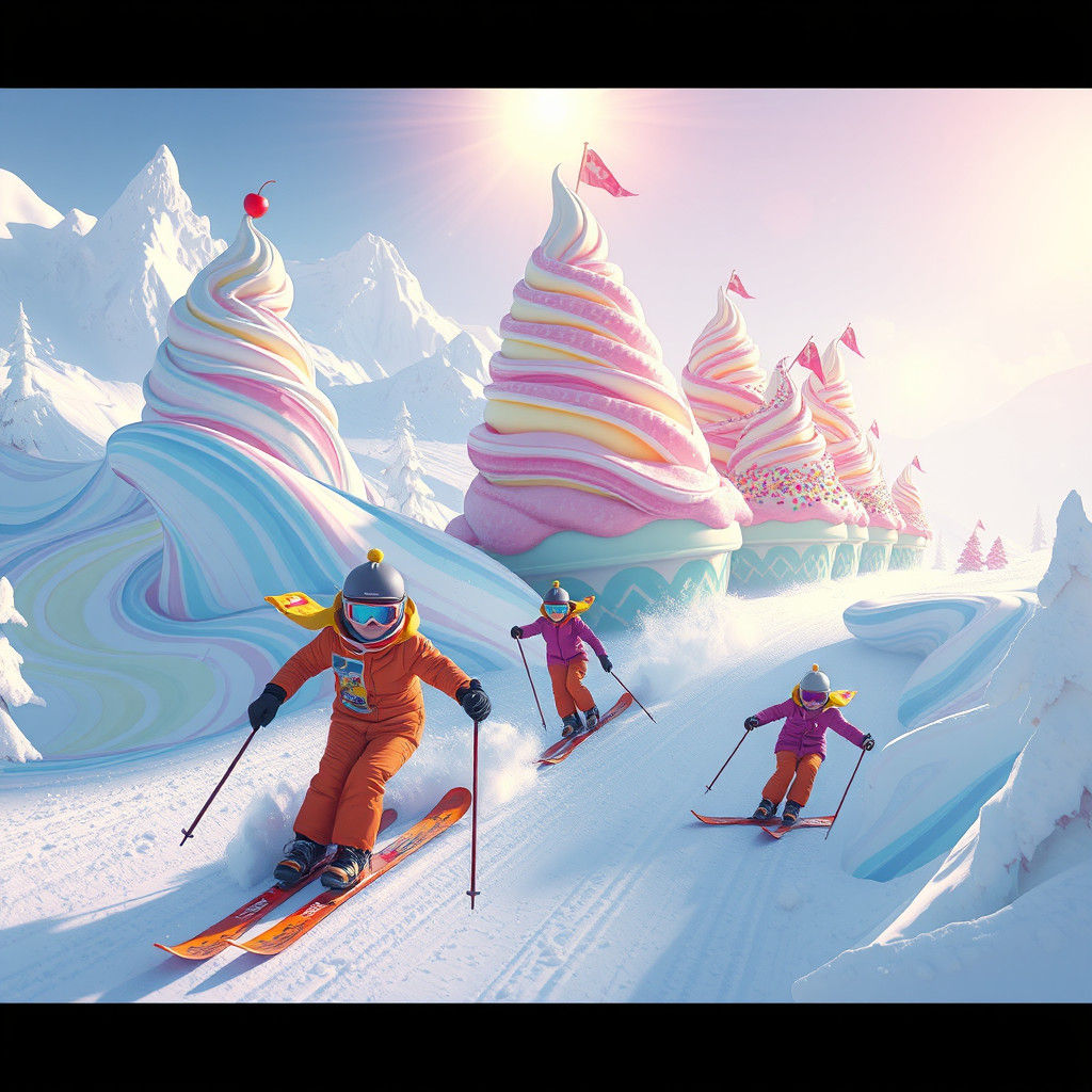  Skiing in the Gelato Alps  by @Runway Lights 