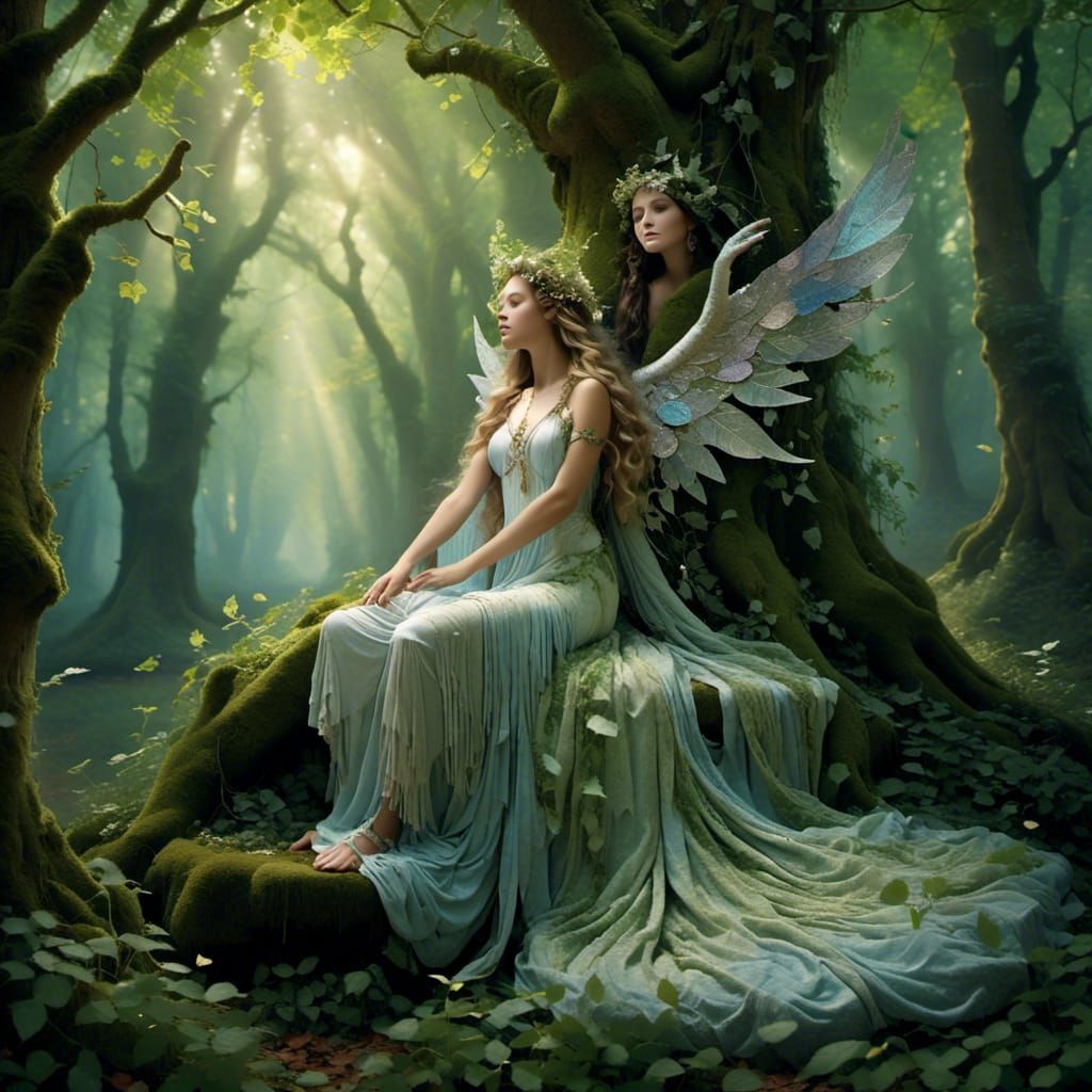 In the whisper of the twilight's breath,
Where dreams begin and shadows forget death,
Goddess of loves touch on every leaf and stone,
The fo...