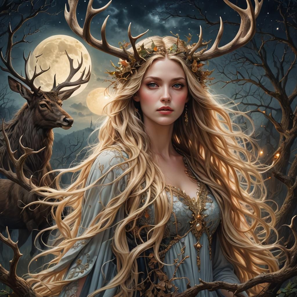 HULDRA with her dear DEER