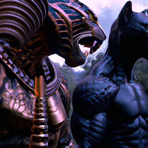 Panther and cobra in dark knight armor