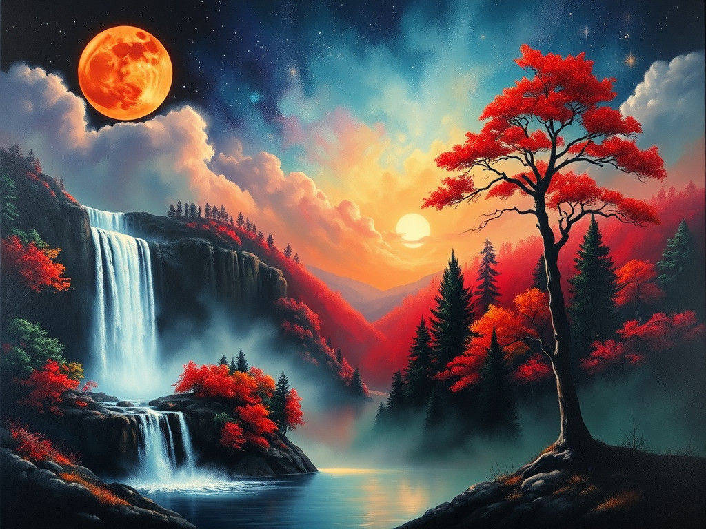 A surreal dreamscape unfolds, where the boundaries between r...