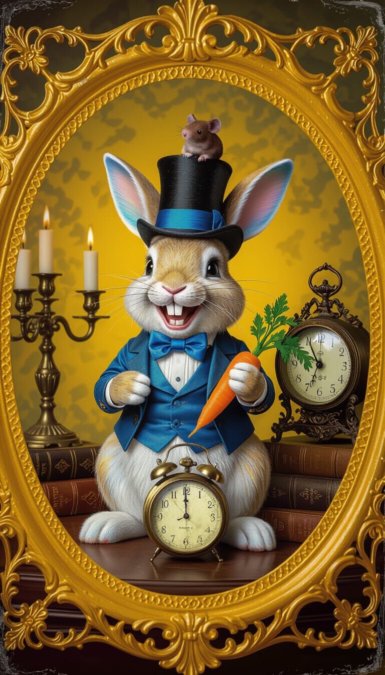 Vintage bunny rabbit sitting on a tabletop 🐇  by @BBlue