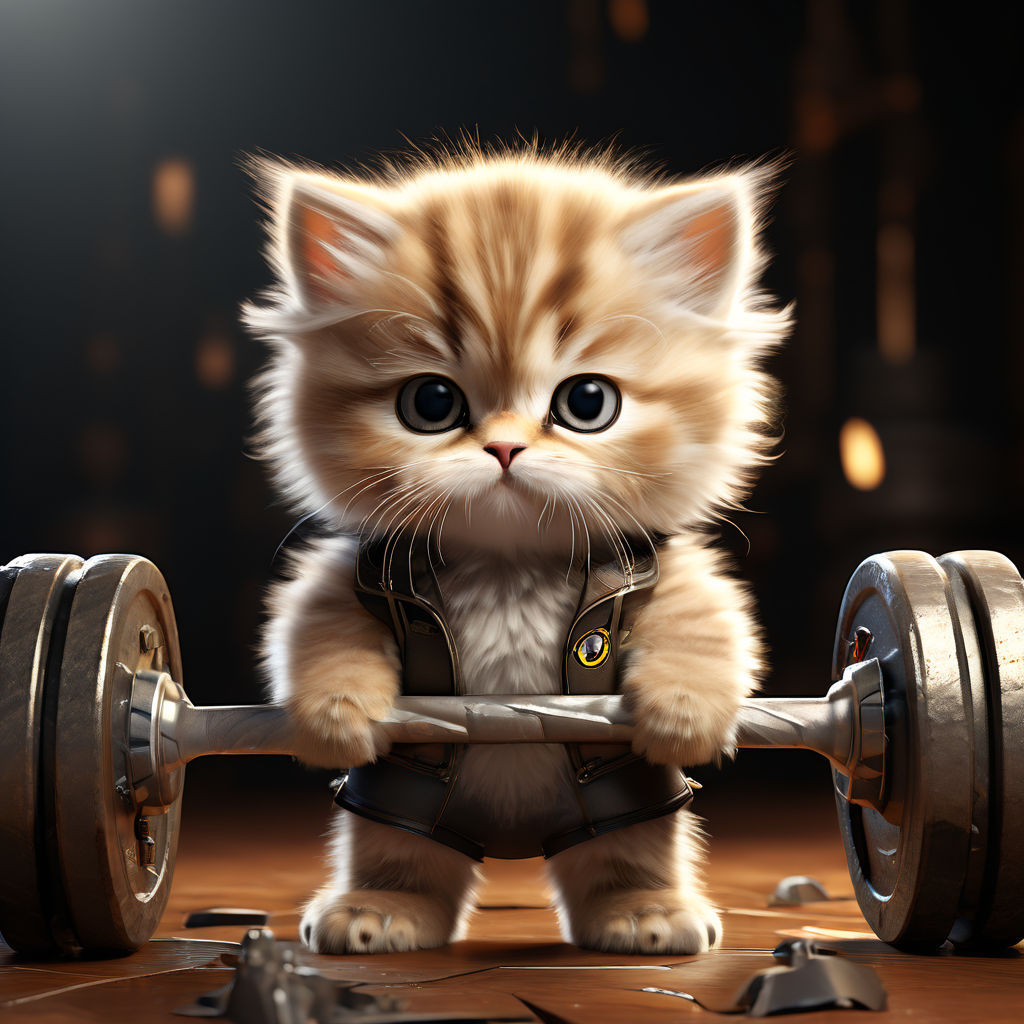 Kitty weightlifter