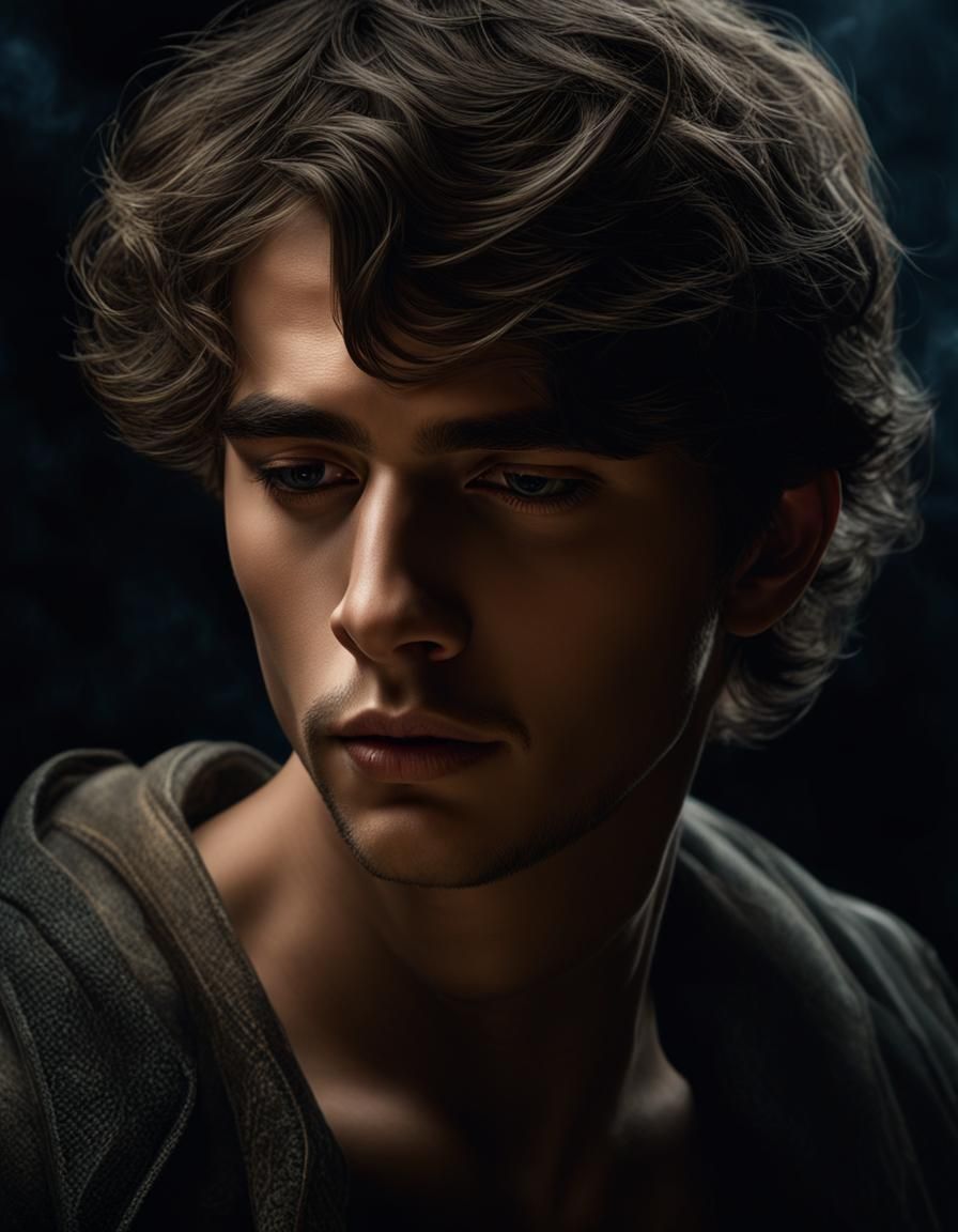 A Young Man's Face of Loss and Despair  by @Other Worldly