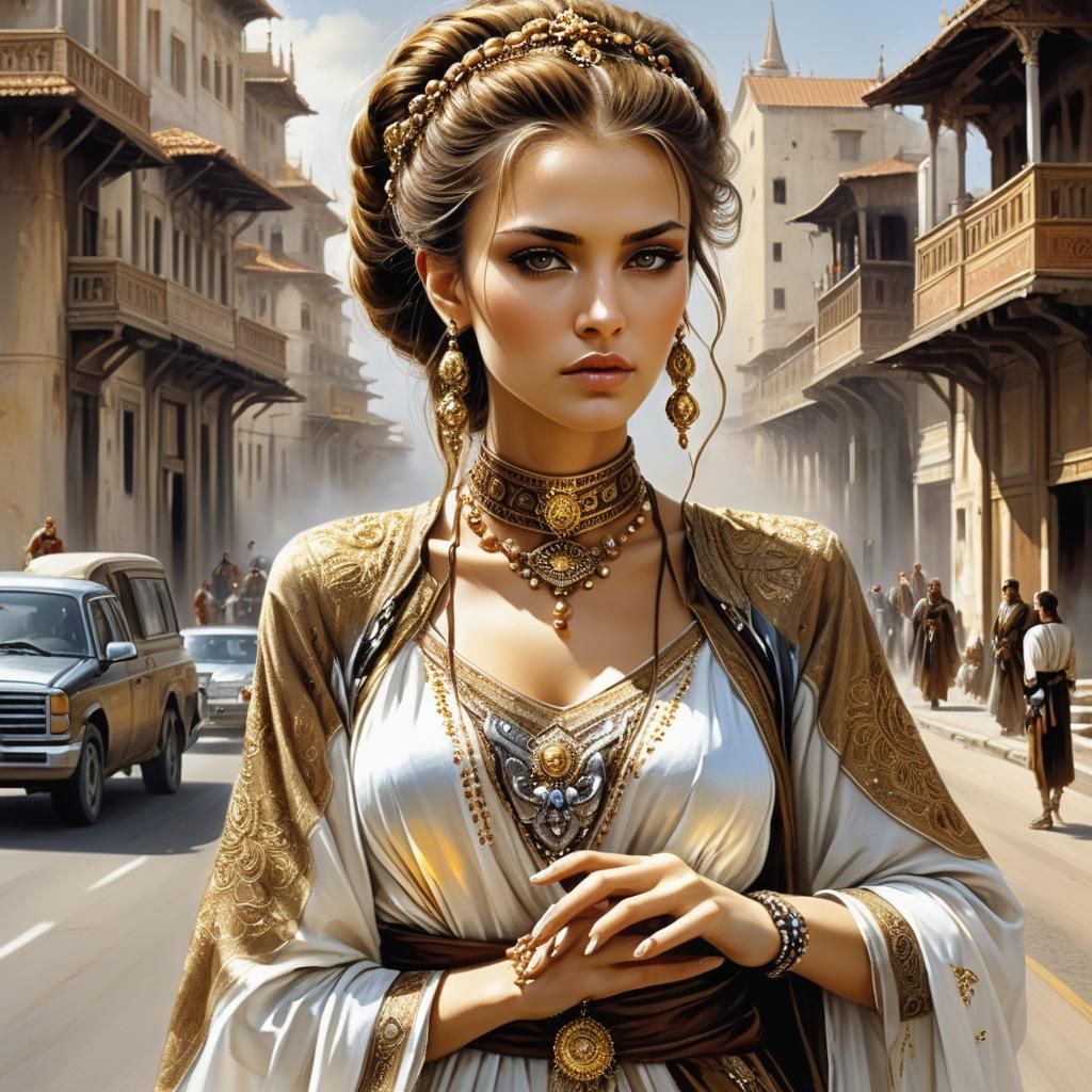 Bulgarian Queen on Highway in Luis Royo Style