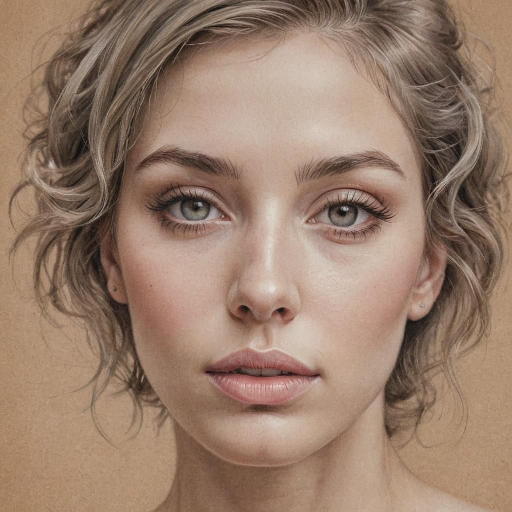 Monochromatic Portrait with Graphite and Chalk Texture