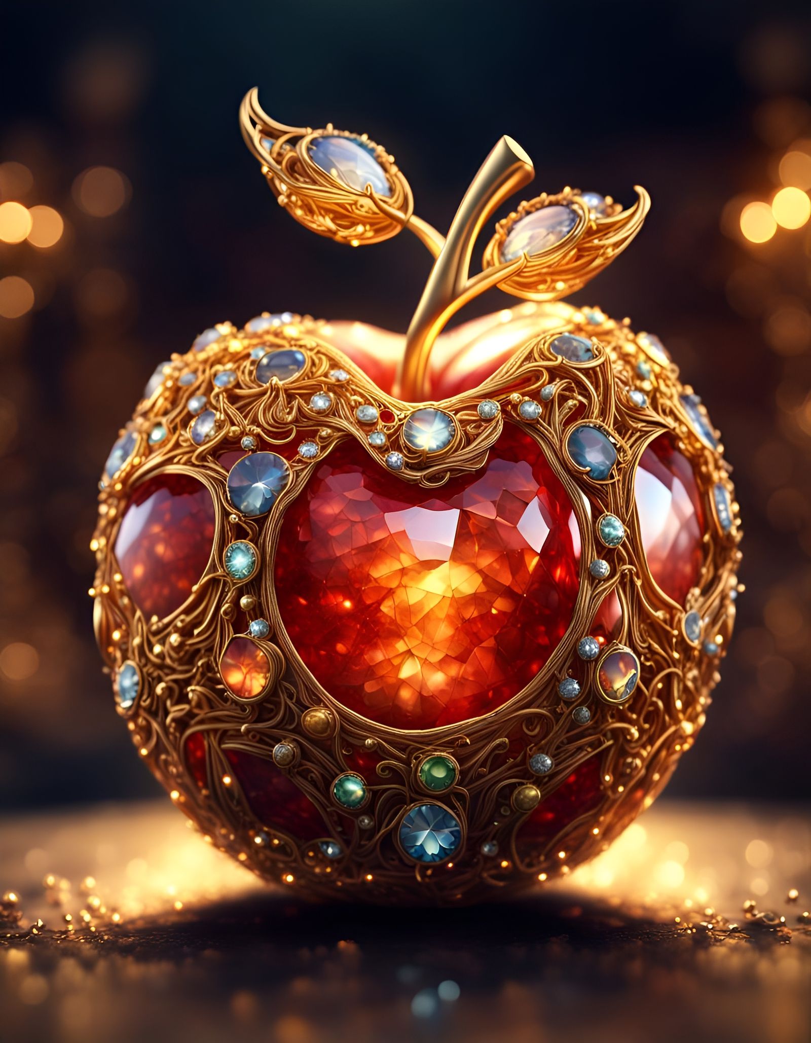 Gold, Ruby and apple  by @Eruraviel HRH