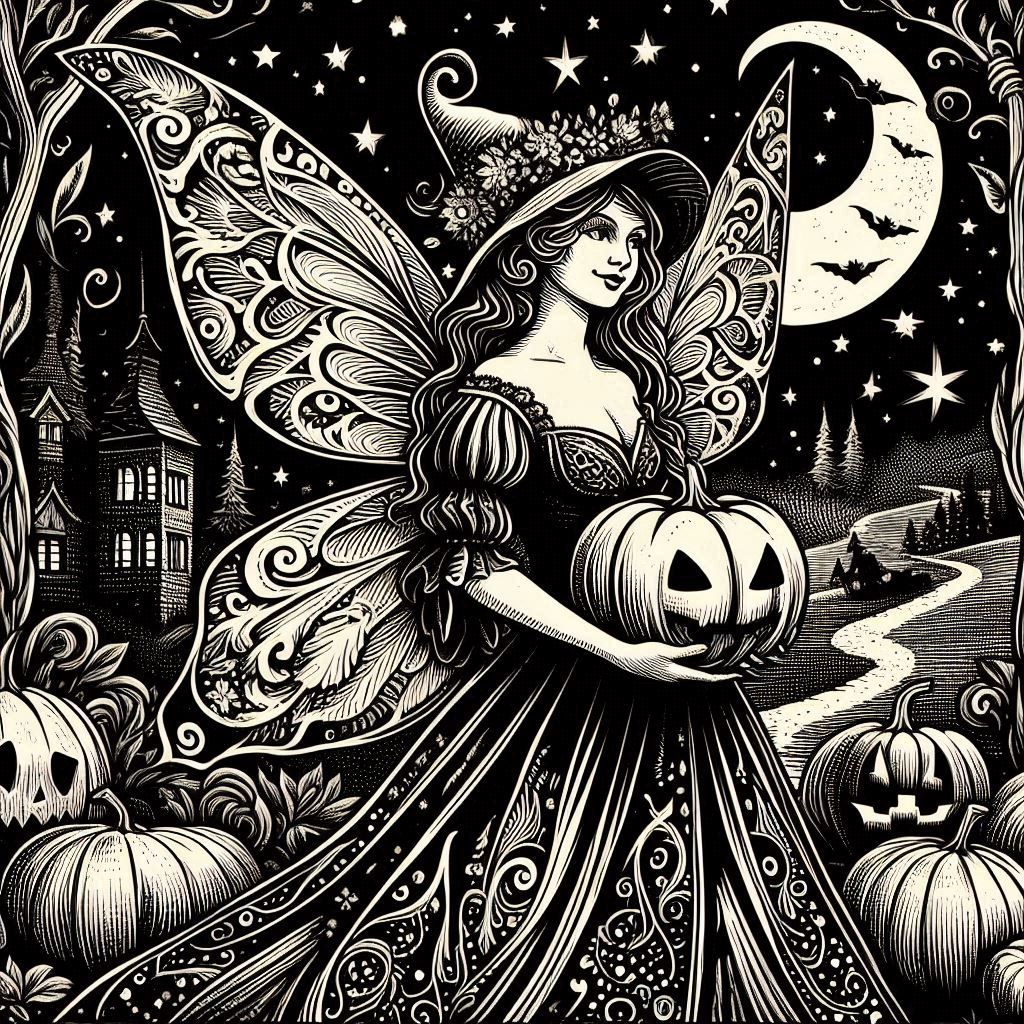 Fairy with pumpkin