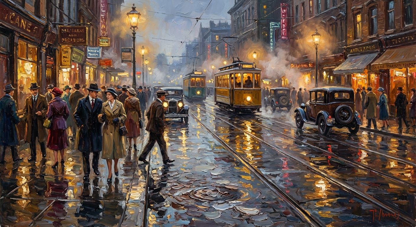 A rainy evening in the city