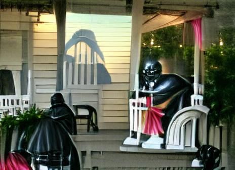 Darth Vader on the porch