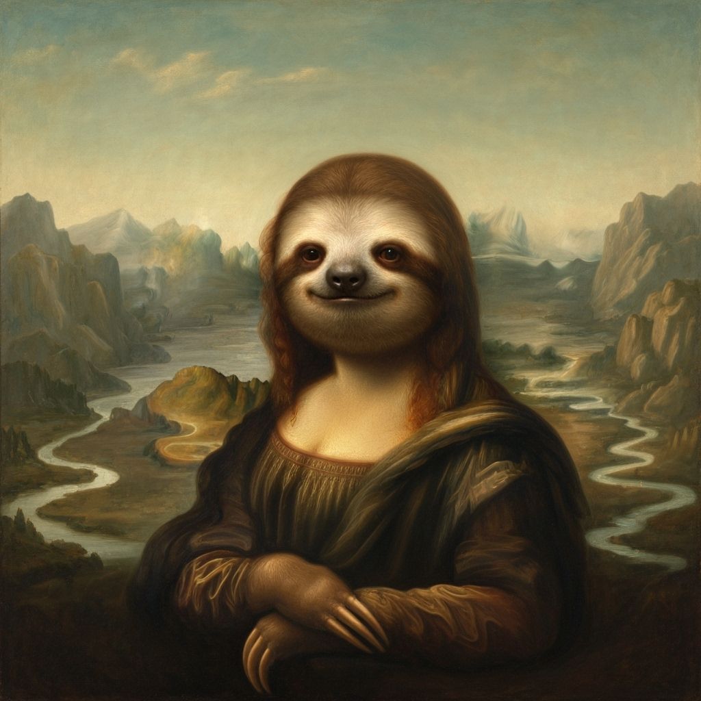 Sloth Mona Lisa  by @Tribble Lover
