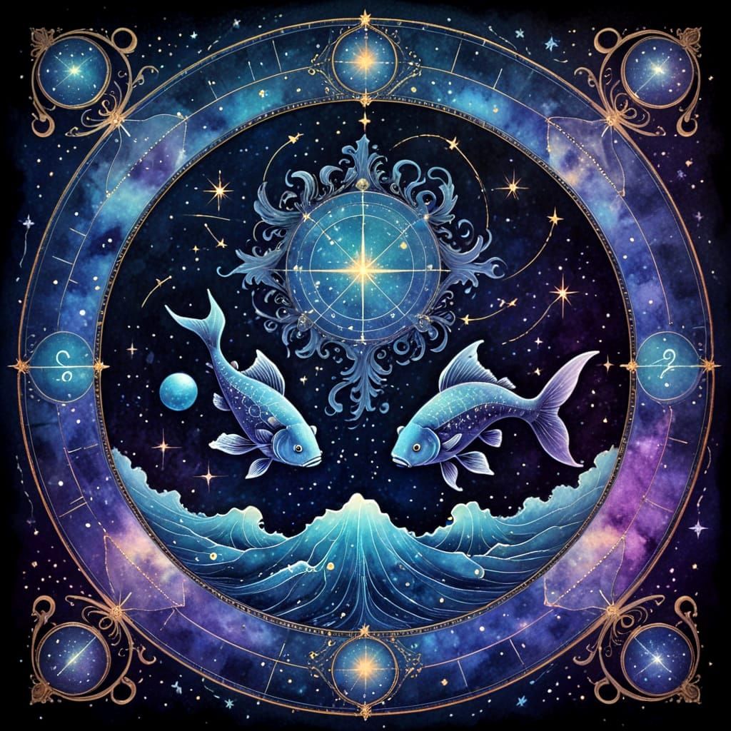 Pisces Swimming Through the Cosmos  by @somniamea