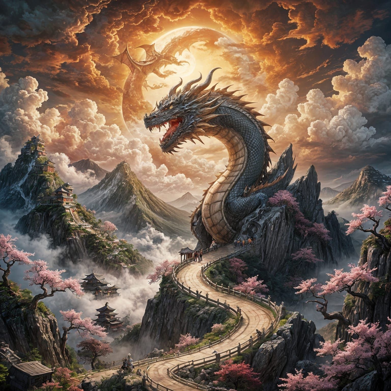 Guardian of the sacred path leading to sunset.   by @Dreamer in Hell