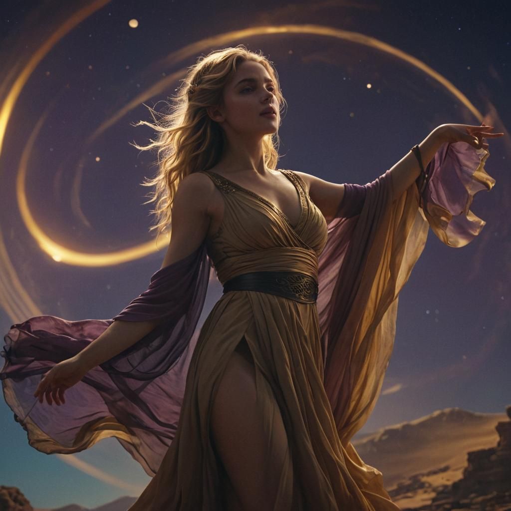 Greek Woman's Dance Before Saturn: Cinematic Still