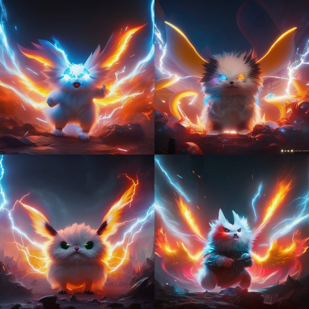 Angry zappy pika - AI Generated Artwork - NightCafe Creator