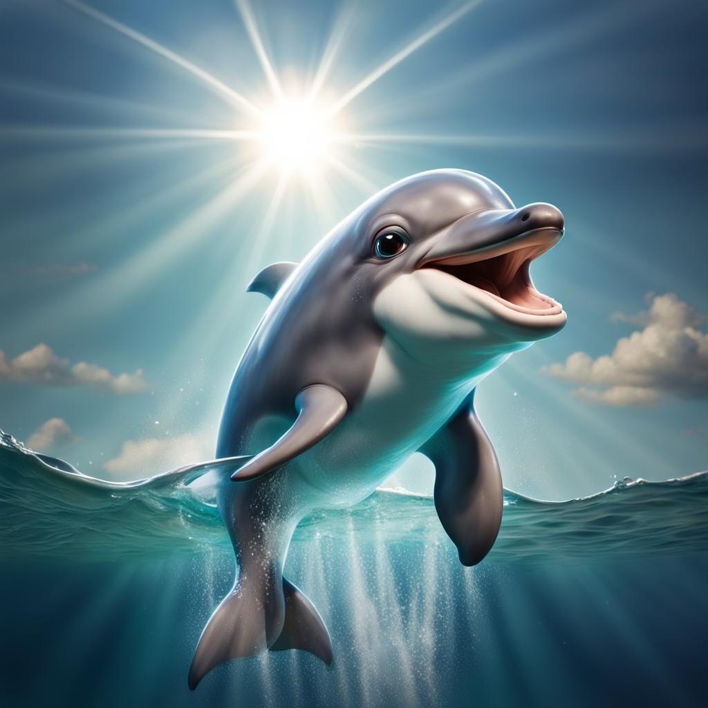 A pure joy of a dolphin )  by @Corn Clay