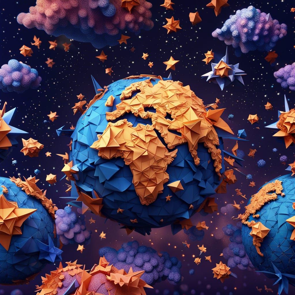 Origami Earth  by @Lolo